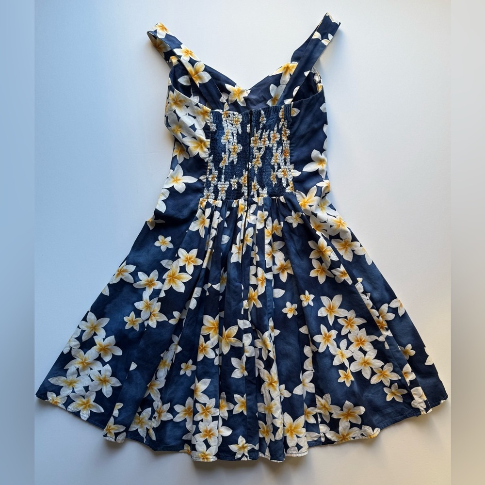 ROYAL CREATIONS Floral Blue Dress 👗 💙 🌸 🏝️ 🌊 100% COTTON ✅ - Picture 15 of 16